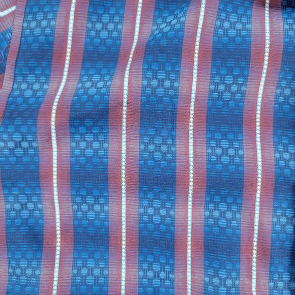 Robert Graham Shirt Mens XL Classic Fit Blue Red Embroidery Stripes Purple Cuffs - Picture 7 of 12